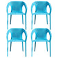 Contemporary Stackable Chair Dining Kitchen Arm Chair with Plastic Legs Light Blue 4 Piece Set Clearhalo 'Dining Chairs' 'Dining Tables & Seating' 'dining_chair' 'furn' 'furn_dining_chair' 'Furniture' 'furniture_dining_chair' 'Kitchen & Dining Furniture' 4761040
