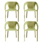 Contemporary Stackable Chair Dining Kitchen Arm Chair with Plastic Legs Light Green 4 Piece Set Clearhalo 'Dining Chairs' 'Dining Tables & Seating' 'dining_chair' 'furn' 'furn_dining_chair' 'Furniture' 'furniture_dining_chair' 'Kitchen & Dining Furniture' 4761043