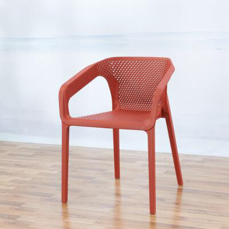 Contemporary Stackable Chair Dining Kitchen Arm Chair with Plastic Legs Burgundy 1 Piece Clearhalo 'Dining Chairs' 'Dining Tables & Seating' 'dining_chair' 'furn' 'furn_dining_chair' 'Furniture' 'furniture_dining_chair' 'Kitchen & Dining Furniture' 4761044