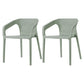 Contemporary Stackable Chair Dining Kitchen Arm Chair with Plastic Legs Gray-Green 2 Piece Set Clearhalo 'Dining Chairs' 'Dining Tables & Seating' 'dining_chair' 'furn' 'furn_dining_chair' 'Furniture' 'furniture_dining_chair' 'Kitchen & Dining Furniture' 4761047