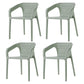 Contemporary Stackable Chair Dining Kitchen Arm Chair with Plastic Legs Gray-Green 4 Piece Set Clearhalo 'Dining Chairs' 'Dining Tables & Seating' 'dining_chair' 'furn' 'furn_dining_chair' 'Furniture' 'furniture_dining_chair' 'Kitchen & Dining Furniture' 4761048
