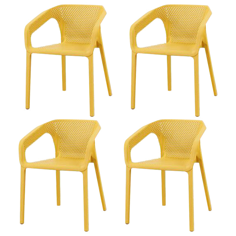 Contemporary Stackable Chair Dining Kitchen Arm Chair with Plastic Legs Ginger 4 Piece Set Clearhalo 'Dining Chairs' 'Dining Tables & Seating' 'dining_chair' 'furn' 'furn_dining_chair' 'Furniture' 'furniture_dining_chair' 'Kitchen & Dining Furniture' 4761051