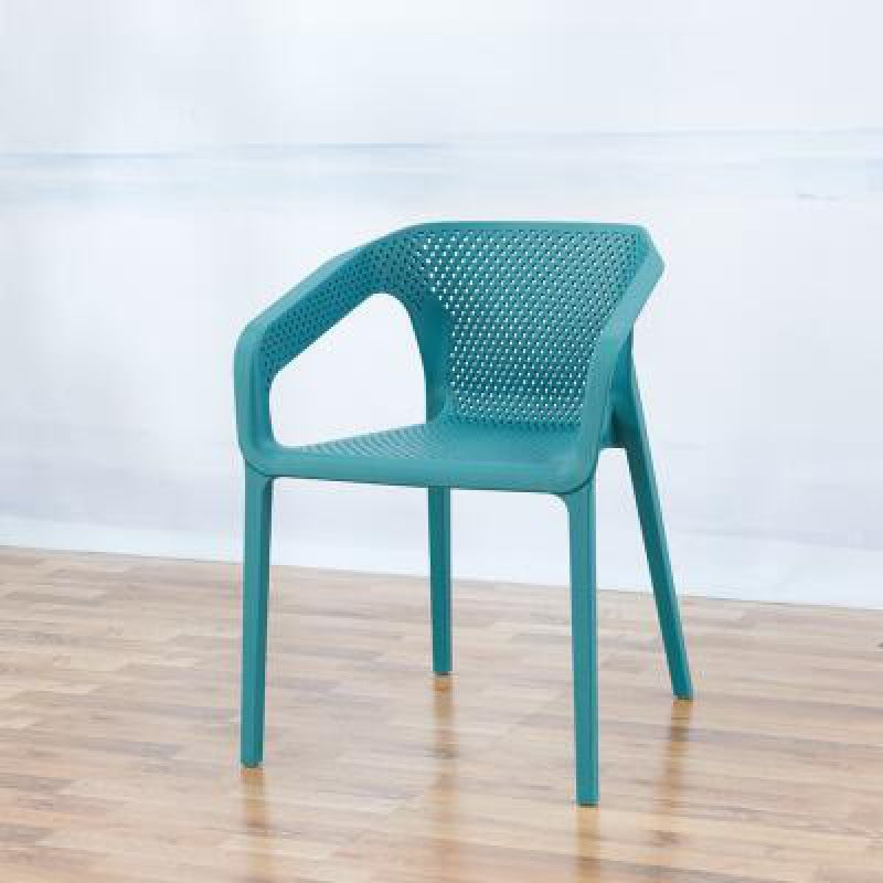 Contemporary Stackable Chair Dining Kitchen Arm Chair with Plastic Legs Dark Blue 1 Piece Clearhalo 'Dining Chairs' 'Dining Tables & Seating' 'dining_chair' 'furn' 'furn_dining_chair' 'Furniture' 'furniture_dining_chair' 'Kitchen & Dining Furniture' 4761052