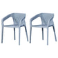 Contemporary Stackable Chair Dining Kitchen Arm Chair with Plastic Legs Gray Blue 2 Piece Set Clearhalo 'Dining Chairs' 'Dining Tables & Seating' 'dining_chair' 'furn' 'furn_dining_chair' 'Furniture' 'furniture_dining_chair' 'Kitchen & Dining Furniture' 4761056