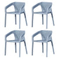 Contemporary Stackable Chair Dining Kitchen Arm Chair with Plastic Legs Gray Blue 4 Piece Set Clearhalo 'Dining Chairs' 'Dining Tables & Seating' 'dining_chair' 'furn' 'furn_dining_chair' 'Furniture' 'furniture_dining_chair' 'Kitchen & Dining Furniture' 4761057