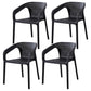 Contemporary Style Stackable Chair Kitchen Arm Chair with Plastic Legs Black Set of 4 Clearhalo 'Dining Chairs' 'Dining Tables & Seating' 'dining_chair' 'Furniture' 'furniture_dining_chair' 'Kitchen & Dining Furniture' 4761060