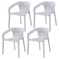 Contemporary Style Stackable Chair Kitchen Arm Chair with Plastic Legs White Set of 4 Clearhalo 'Dining Chairs' 'Dining Tables & Seating' 'dining_chair' 'Furniture' 'furniture_dining_chair' 'Kitchen & Dining Furniture' 4761064