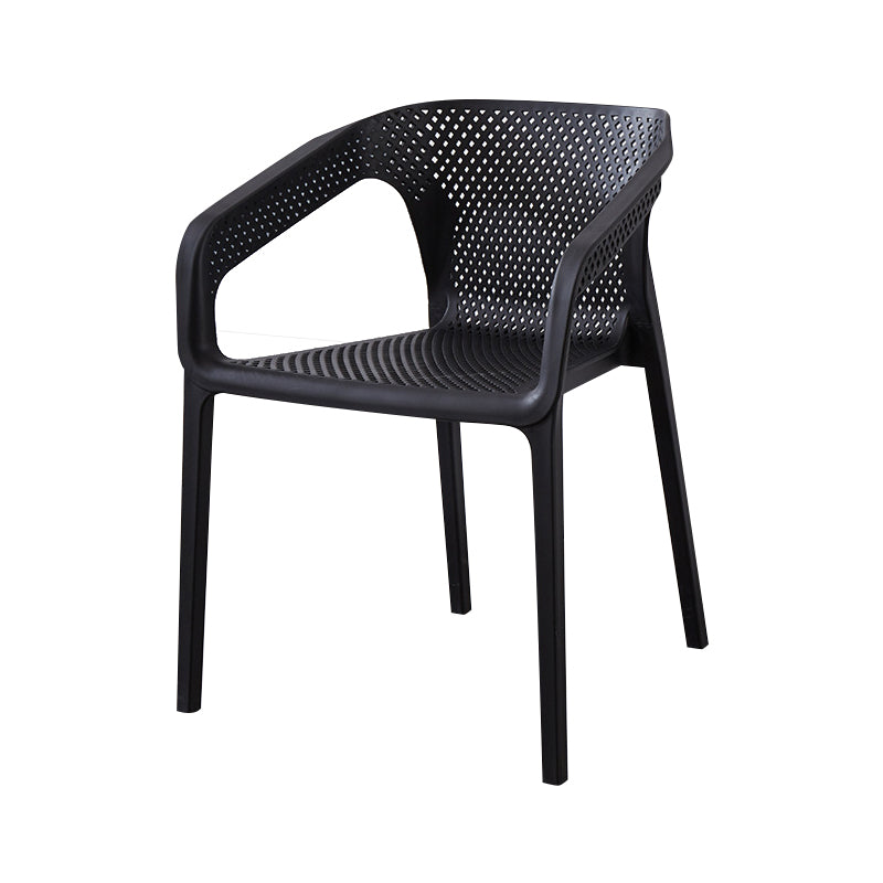 Contemporary Style Stackable Chair Kitchen Arm Chair with Plastic Legs Clearhalo 'Dining Chairs' 'Dining Tables & Seating' 'dining_chair' 'Furniture' 'furniture_dining_chair' 'Kitchen & Dining Furniture' 4761067