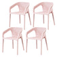 Contemporary Style Stackable Chair Kitchen Arm Chair with Plastic Legs Pink Set of 4 Clearhalo 'Dining Chairs' 'Dining Tables & Seating' 'dining_chair' 'Furniture' 'furniture_dining_chair' 'Kitchen & Dining Furniture' 4761068