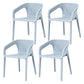Contemporary Style Stackable Chair Kitchen Arm Chair with Plastic Legs Light Blue Set of 4 Clearhalo 'Dining Chairs' 'Dining Tables & Seating' 'dining_chair' 'Furniture' 'furniture_dining_chair' 'Kitchen & Dining Furniture' 4761069
