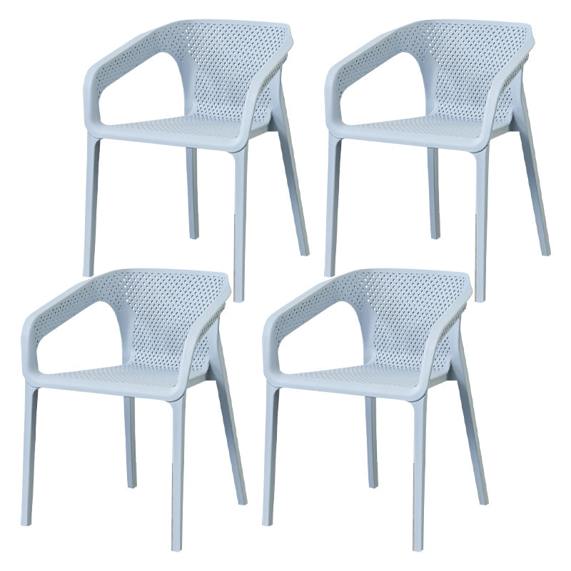 Contemporary Style Stackable Chair Kitchen Arm Chair with Plastic Legs Light Blue Set of 4 Clearhalo 'Dining Chairs' 'Dining Tables & Seating' 'dining_chair' 'Furniture' 'furniture_dining_chair' 'Kitchen & Dining Furniture' 4761069
