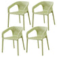 Contemporary Style Stackable Chair Kitchen Arm Chair with Plastic Legs Green Set of 4 Clearhalo 'Dining Chairs' 'Dining Tables & Seating' 'dining_chair' 'Furniture' 'furniture_dining_chair' 'Kitchen & Dining Furniture' 4761072