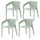 Contemporary Style Stackable Chair Kitchen Arm Chair with Plastic Legs Light Green Set of 4 Clearhalo 'Dining Chairs' 'Dining Tables & Seating' 'dining_chair' 'Furniture' 'furniture_dining_chair' 'Kitchen & Dining Furniture' 4761074