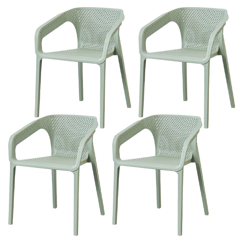 Contemporary Style Stackable Chair Kitchen Arm Chair with Plastic Legs Light Green Set of 4 Clearhalo 'Dining Chairs' 'Dining Tables & Seating' 'dining_chair' 'Furniture' 'furniture_dining_chair' 'Kitchen & Dining Furniture' 4761074