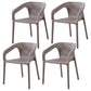 Contemporary Style Stackable Chair Kitchen Arm Chair with Plastic Legs Khaki Set of 4 Clearhalo 'Dining Chairs' 'Dining Tables & Seating' 'dining_chair' 'Furniture' 'furniture_dining_chair' 'Kitchen & Dining Furniture' 4761075