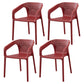 Contemporary Style Stackable Chair Kitchen Arm Chair with Plastic Legs Burgundy Set of 4 Clearhalo 'Dining Chairs' 'Dining Tables & Seating' 'dining_chair' 'Furniture' 'furniture_dining_chair' 'Kitchen & Dining Furniture' 4761077