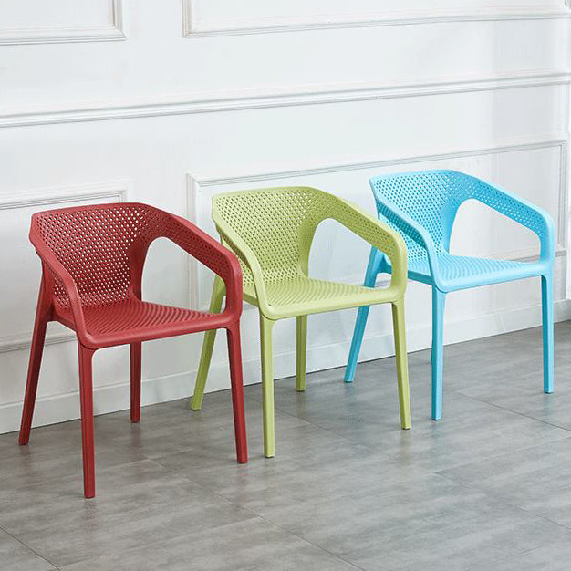 Contemporary Style Stackable Chair Kitchen Arm Chair with Plastic Legs Clearhalo 'Dining Chairs' 'Dining Tables & Seating' 'dining_chair' 'Furniture' 'furniture_dining_chair' 'Kitchen & Dining Furniture' 4761078