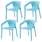 Contemporary Style Stackable Chair Kitchen Arm Chair with Plastic Legs Lake Blue Set of 4 Clearhalo 'Dining Chairs' 'Dining Tables & Seating' 'dining_chair' 'Furniture' 'furniture_dining_chair' 'Kitchen & Dining Furniture' 4761079