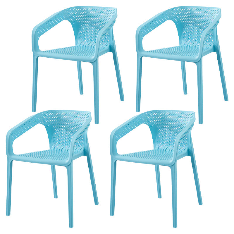 Contemporary Style Stackable Chair Kitchen Arm Chair with Plastic Legs Lake Blue Set of 4 Clearhalo 'Dining Chairs' 'Dining Tables & Seating' 'dining_chair' 'Furniture' 'furniture_dining_chair' 'Kitchen & Dining Furniture' 4761079