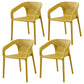 Contemporary Style Stackable Chair Kitchen Arm Chair with Plastic Legs Ginger Set of 4 Clearhalo 'Dining Chairs' 'Dining Tables & Seating' 'dining_chair' 'Furniture' 'furniture_dining_chair' 'Kitchen & Dining Furniture' 4761081
