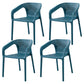 Contemporary Style Stackable Chair Kitchen Arm Chair with Plastic Legs Dark Blue Set of 4 Clearhalo 'Dining Chairs' 'Dining Tables & Seating' 'dining_chair' 'Furniture' 'furniture_dining_chair' 'Kitchen & Dining Furniture' 4761083