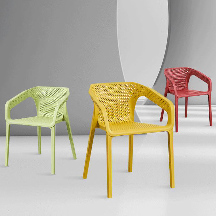 Contemporary Style Stackable Chair Kitchen Arm Chair with Plastic Legs Clearhalo 'Dining Chairs' 'Dining Tables & Seating' 'dining_chair' 'Furniture' 'furniture_dining_chair' 'Kitchen & Dining Furniture' 4761085
