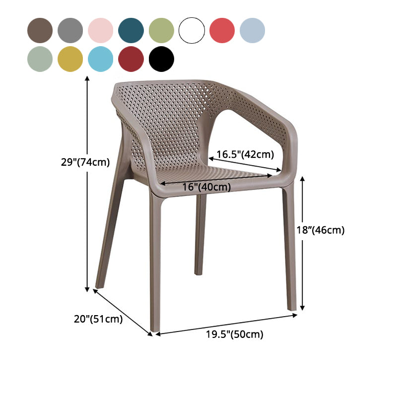 Contemporary Style Stackable Chair Kitchen Arm Chair with Plastic Legs Clearhalo 'Dining Chairs' 'Dining Tables & Seating' 'dining_chair' 'Furniture' 'furniture_dining_chair' 'Kitchen & Dining Furniture' 4761086