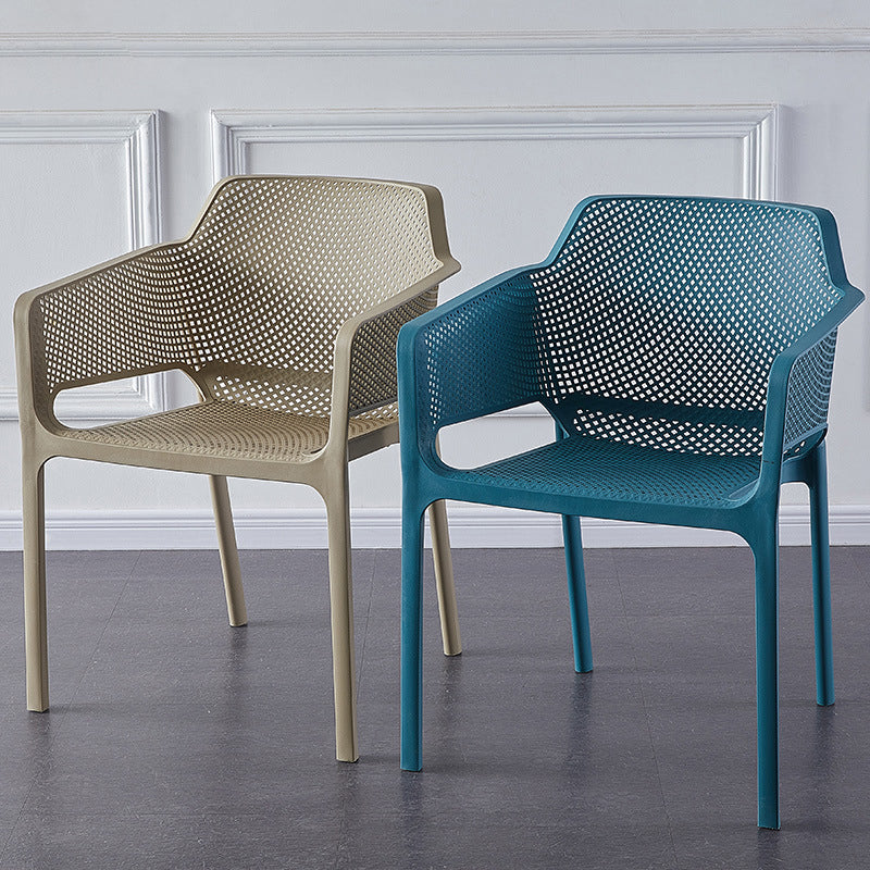 Contemporary Style Stackable Dining Chairs Kitchen Plastic Arm Chair Clearhalo 'Dining Chairs' 'Dining Tables & Seating' 'dining_chair' 'Furniture' 'furniture_dining_chair' 'Kitchen & Dining Furniture' 4761087