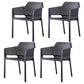 Contemporary Style Stackable Dining Chairs Kitchen Plastic Arm Chair Black Set of 4 Clearhalo 'Dining Chairs' 'Dining Tables & Seating' 'dining_chair' 'Furniture' 'furniture_dining_chair' 'Kitchen & Dining Furniture' 4761091
