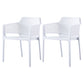 Contemporary Style Stackable Dining Chairs Kitchen Plastic Arm Chair White Set of 2 Clearhalo 'Dining Chairs' 'Dining Tables & Seating' 'dining_chair' 'Furniture' 'furniture_dining_chair' 'Kitchen & Dining Furniture' 4761096
