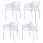 Contemporary Style Stackable Dining Chairs Kitchen Plastic Arm Chair White Set of 4 Clearhalo 'Dining Chairs' 'Dining Tables & Seating' 'dining_chair' 'Furniture' 'furniture_dining_chair' 'Kitchen & Dining Furniture' 4761097