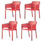Contemporary Style Stackable Dining Chairs Kitchen Plastic Arm Chair Red Set of 4 Clearhalo 'Dining Chairs' 'Dining Tables & Seating' 'dining_chair' 'Furniture' 'furniture_dining_chair' 'Kitchen & Dining Furniture' 4761103
