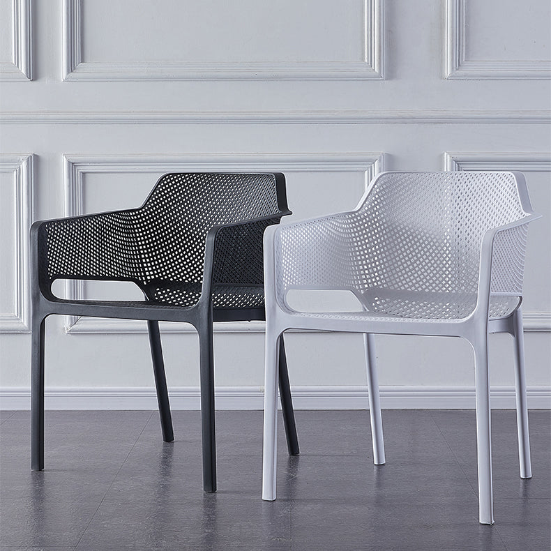 Contemporary Style Stackable Dining Chairs Kitchen Plastic Arm Chair Clearhalo 'Dining Chairs' 'Dining Tables & Seating' 'dining_chair' 'Furniture' 'furniture_dining_chair' 'Kitchen & Dining Furniture' 4761113