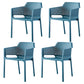 Contemporary Style Stackable Dining Chairs Kitchen Plastic Arm Chair Peacock Blue Set of 4 Clearhalo 'Dining Chairs' 'Dining Tables & Seating' 'dining_chair' 'Furniture' 'furniture_dining_chair' 'Kitchen & Dining Furniture' 4761118