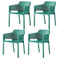 Contemporary Style Stackable Dining Chairs Kitchen Plastic Arm Chair Blackish Green Set of 4 Clearhalo 'Dining Chairs' 'Dining Tables & Seating' 'dining_chair' 'Furniture' 'furniture_dining_chair' 'Kitchen & Dining Furniture' 4761121
