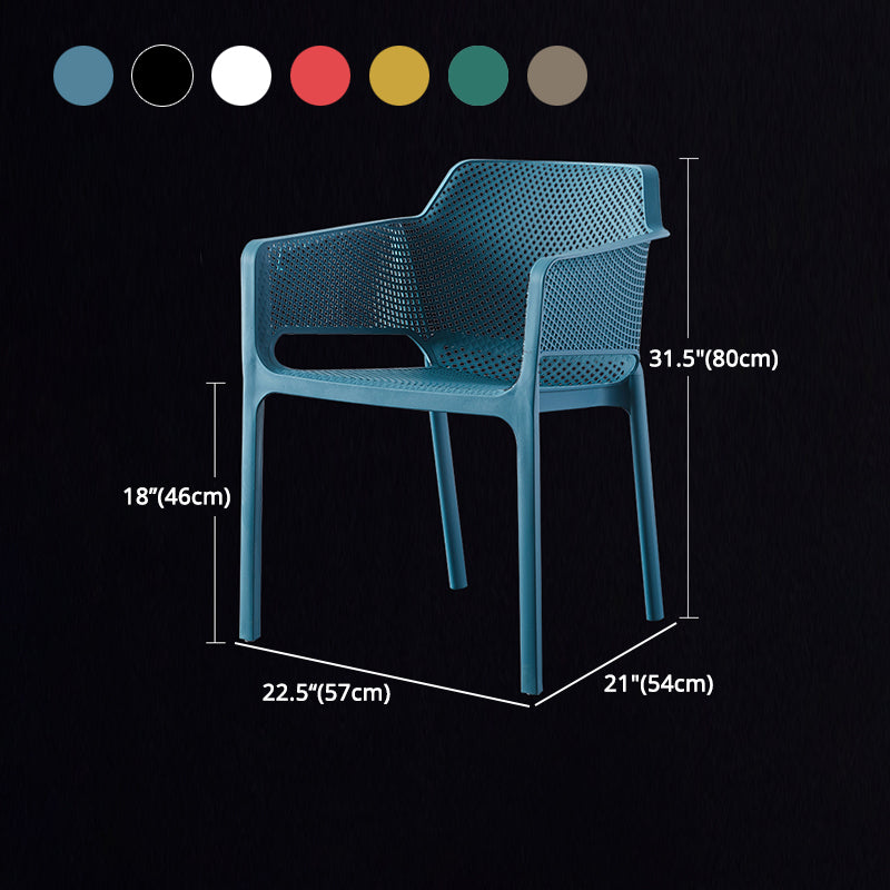 Contemporary Style Stackable Dining Chairs Kitchen Plastic Arm Chair Clearhalo 'Dining Chairs' 'Dining Tables & Seating' 'dining_chair' 'Furniture' 'furniture_dining_chair' 'Kitchen & Dining Furniture' 4761122