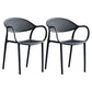 Contemporary Style Stackable Plastic Dining Chairs Open Back Kitchen Arm Chair Black Set of 2 Clearhalo 'Dining Chairs' 'Dining Tables & Seating' 'dining_chair' 'Furniture' 'furniture_dining_chair' 'Kitchen & Dining Furniture' 4761124