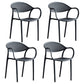 Contemporary Style Stackable Plastic Dining Chairs Open Back Kitchen Arm Chair Black Set of 4 Clearhalo 'Dining Chairs' 'Dining Tables & Seating' 'dining_chair' 'Furniture' 'furniture_dining_chair' 'Kitchen & Dining Furniture' 4761126