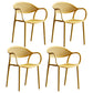 Contemporary Style Stackable Plastic Dining Chairs Open Back Kitchen Arm Chair Ginger Set of 4 Clearhalo 'Dining Chairs' 'Dining Tables & Seating' 'dining_chair' 'Furniture' 'furniture_dining_chair' 'Kitchen & Dining Furniture' 4761148