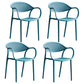 Contemporary Style Stackable Plastic Dining Chairs Open Back Kitchen Arm Chair Peacock Blue Set of 4 Clearhalo 'Dining Chairs' 'Dining Tables & Seating' 'dining_chair' 'Furniture' 'furniture_dining_chair' 'Kitchen & Dining Furniture' 4761150
