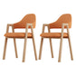 Contemporary Style Chairs Kitchen Open Back Arm Chair with Wooden Legs Orange Set of 2 Clearhalo 'Dining Chairs' 'Dining Tables & Seating' 'dining_chair' 'Furniture' 'furniture_dining_chair' 'Kitchen & Dining Furniture' 4761156