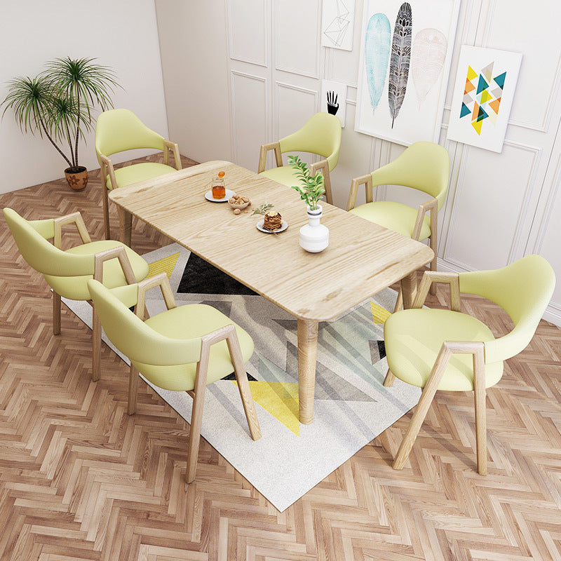 Contemporary Style Chairs Kitchen Open Back Arm Chair with Wooden Legs Clearhalo 'Dining Chairs' 'Dining Tables & Seating' 'dining_chair' 'Furniture' 'furniture_dining_chair' 'Kitchen & Dining Furniture' 4761158