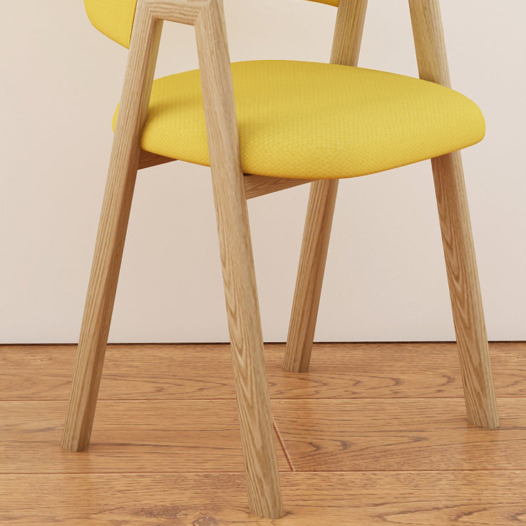 Contemporary Style Chairs Kitchen Open Back Arm Chair with Wooden Legs Clearhalo 'Dining Chairs' 'Dining Tables & Seating' 'dining_chair' 'Furniture' 'furniture_dining_chair' 'Kitchen & Dining Furniture' 4761167