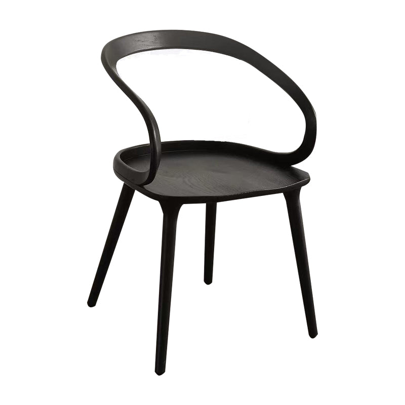 Scandinavian Style Wood Side Dining Chairs Open Back Side Chair Black 1 Piece Clearhalo 'Dining Chairs' 'Dining Tables & Seating' 'dining_chair' 'Furniture' 'furniture_dining_chair' 'Kitchen & Dining Furniture' 4761174