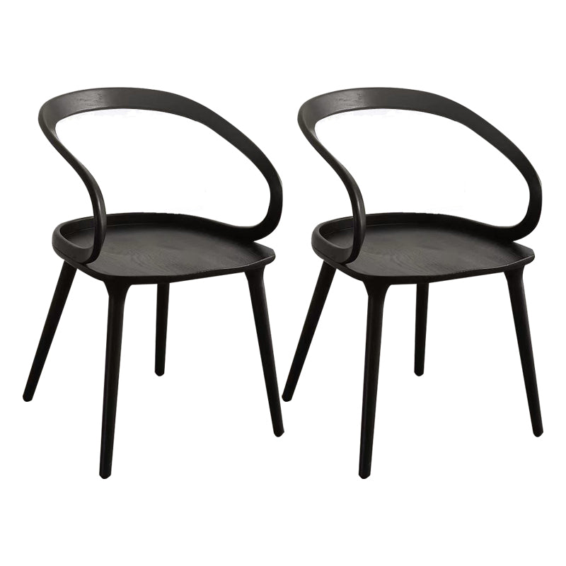 Scandinavian Style Wood Side Dining Chairs Open Back Side Chair Black Set of 2 Clearhalo 'Dining Chairs' 'Dining Tables & Seating' 'dining_chair' 'Furniture' 'furniture_dining_chair' 'Kitchen & Dining Furniture' 4761175