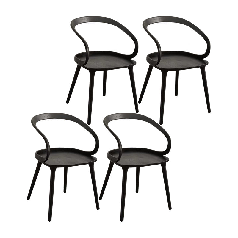 Scandinavian Style Wood Side Dining Chairs Open Back Side Chair Black Set of 4 Clearhalo 'Dining Chairs' 'Dining Tables & Seating' 'dining_chair' 'Furniture' 'furniture_dining_chair' 'Kitchen & Dining Furniture' 4761178