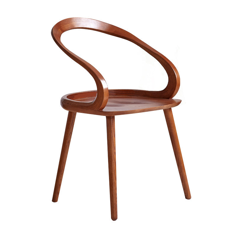 Scandinavian Style Wood Side Dining Chairs Open Back Side Chair Walnut 1 Piece Clearhalo 'Dining Chairs' 'Dining Tables & Seating' 'dining_chair' 'Furniture' 'furniture_dining_chair' 'Kitchen & Dining Furniture' 4761180