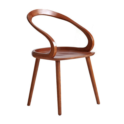 Scandinavian Style Wood Side Dining Chairs Open Back Side Chair Walnut 1 Piece Clearhalo 'Dining Chairs' 'Dining Tables & Seating' 'dining_chair' 'Furniture' 'furniture_dining_chair' 'Kitchen & Dining Furniture' 4761180