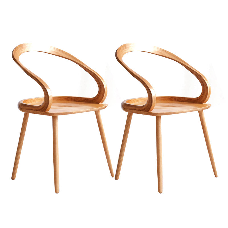 Scandinavian Style Wood Side Dining Chairs Open Back Side Chair Natural Set of 2 Clearhalo 'Dining Chairs' 'Dining Tables & Seating' 'dining_chair' 'Furniture' 'furniture_dining_chair' 'Kitchen & Dining Furniture' 4761187