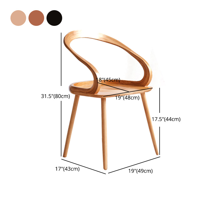 Scandinavian Style Wood Side Dining Chairs Open Back Side Chair Clearhalo 'Dining Chairs' 'Dining Tables & Seating' 'dining_chair' 'Furniture' 'furniture_dining_chair' 'Kitchen & Dining Furniture' 4761191